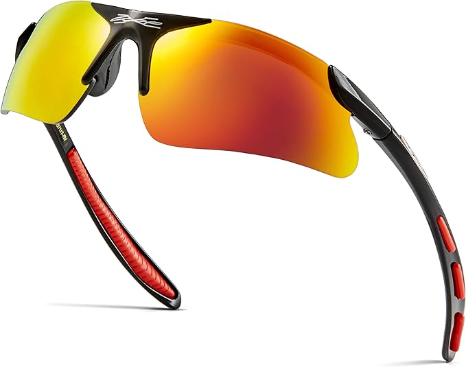 儿童运动太阳镜 适合 3-10 岁男孩女孩 棒球 自行车 垒球 uv400 眼镜